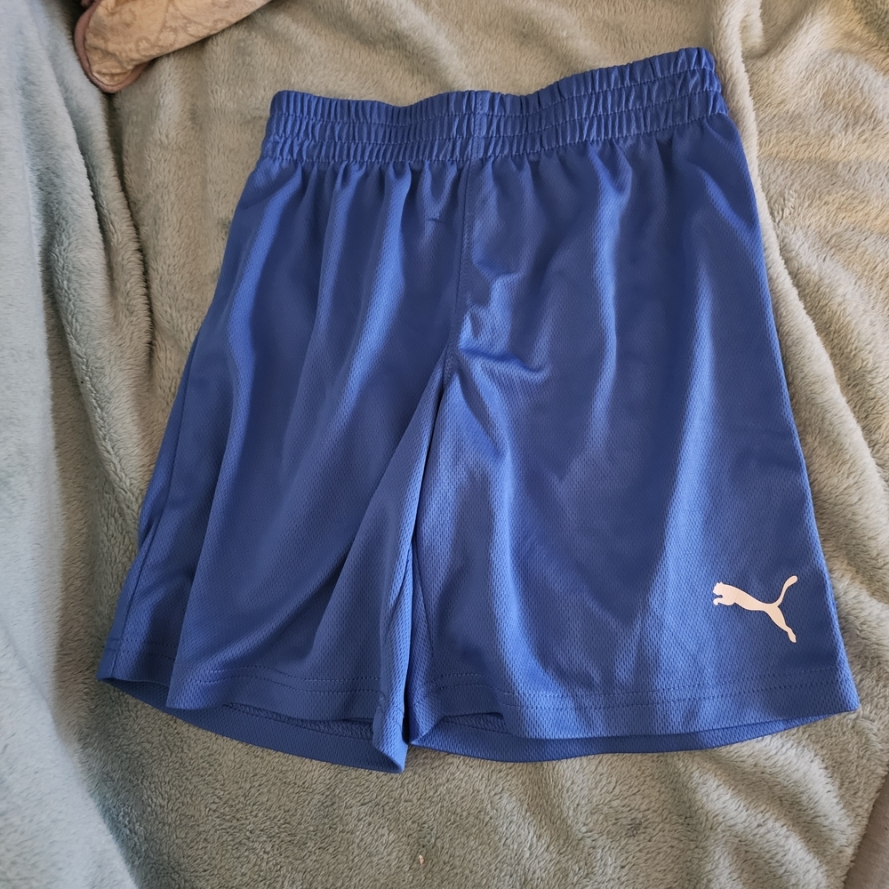 Puma Blue Kids Tee & Shorts Set with White Logo - Picture 4 of 8